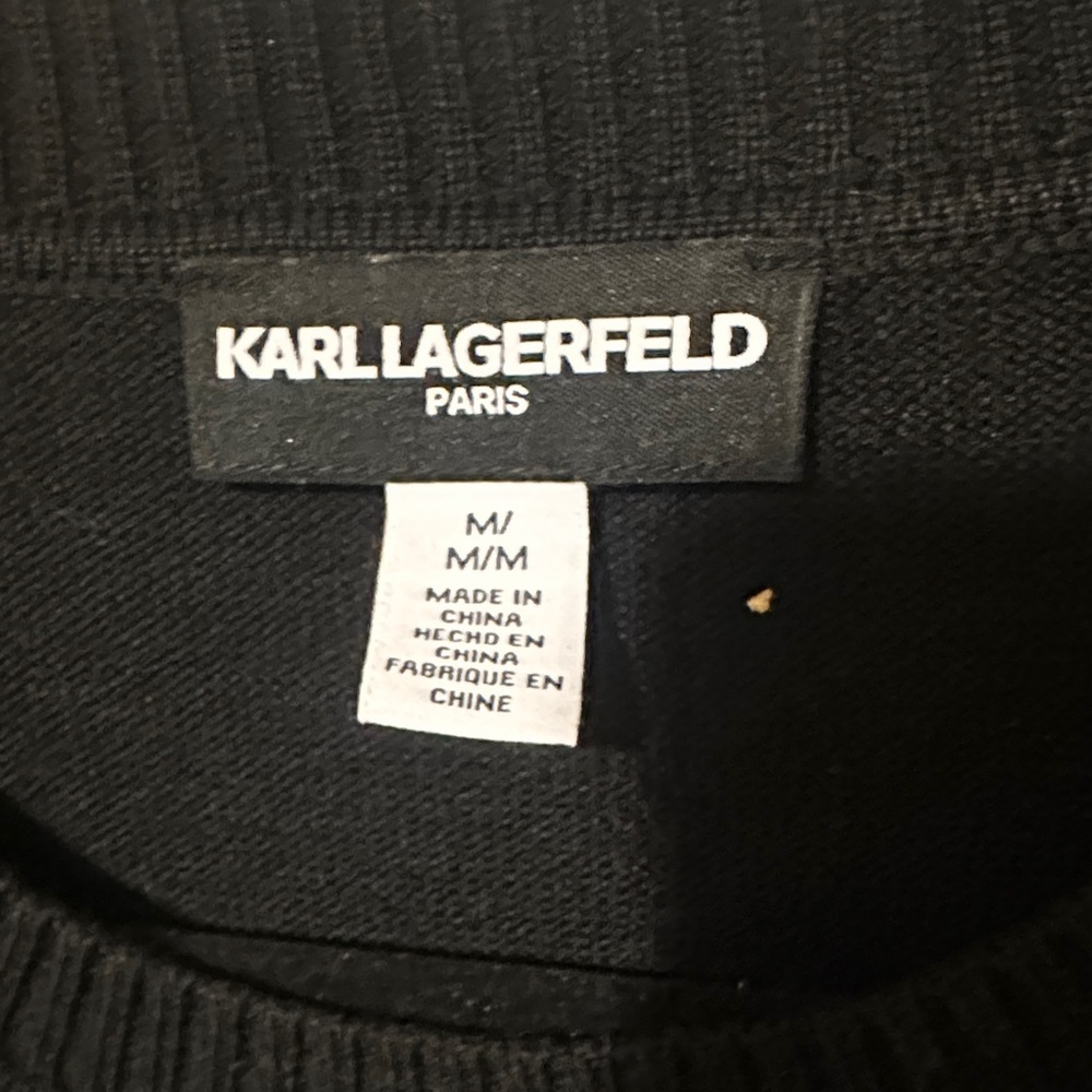 Karl Lagerfeld Black and Cream Logo Sweater - Picture 3 of 5